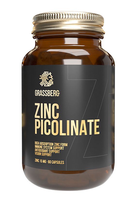 Grassberg Биологически активная добавка к пище Zinc Picolinate 15 мг, 180 капсул (Grassberg, )
