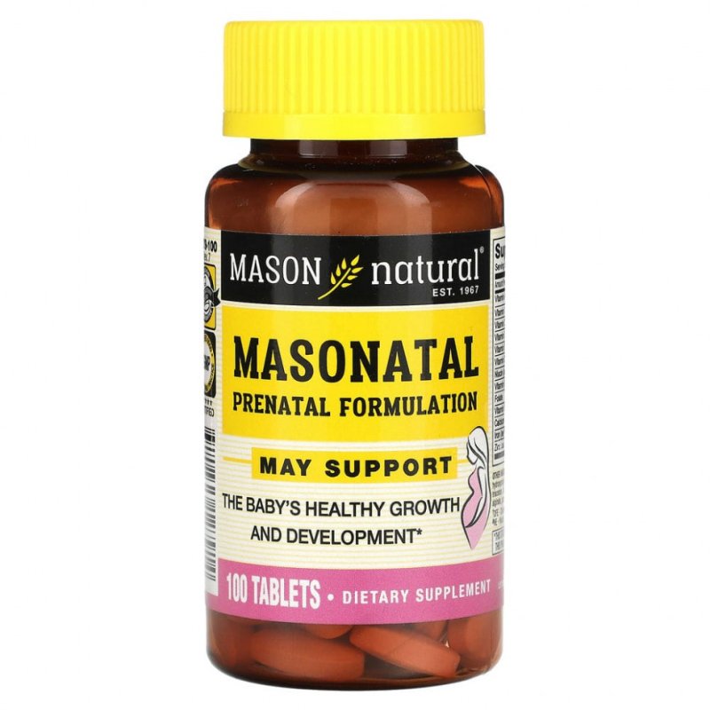 Mason Natural, Masonatal пренатальный препарат, 100 таблеток
