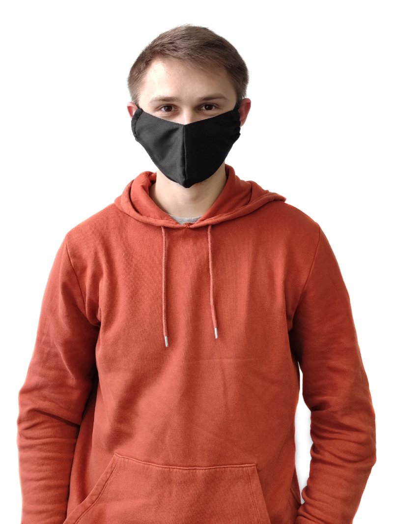 Защитная маска для лица многоразовая (0,1 кг, M/L, черный)