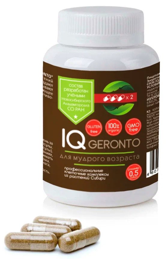 Капсулы IQ GERONTO - антивозрастные, 84 капс., Сиб-КруК