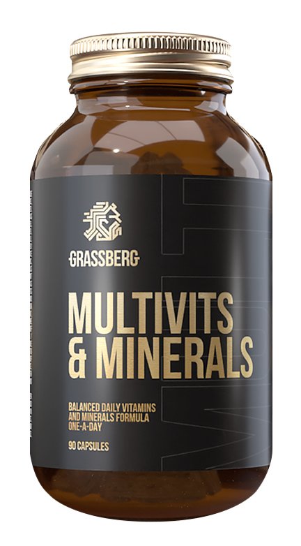Grassberg Биологически активная добавка к пище Multivit & Minerals, 90 капсул (Grassberg, )
